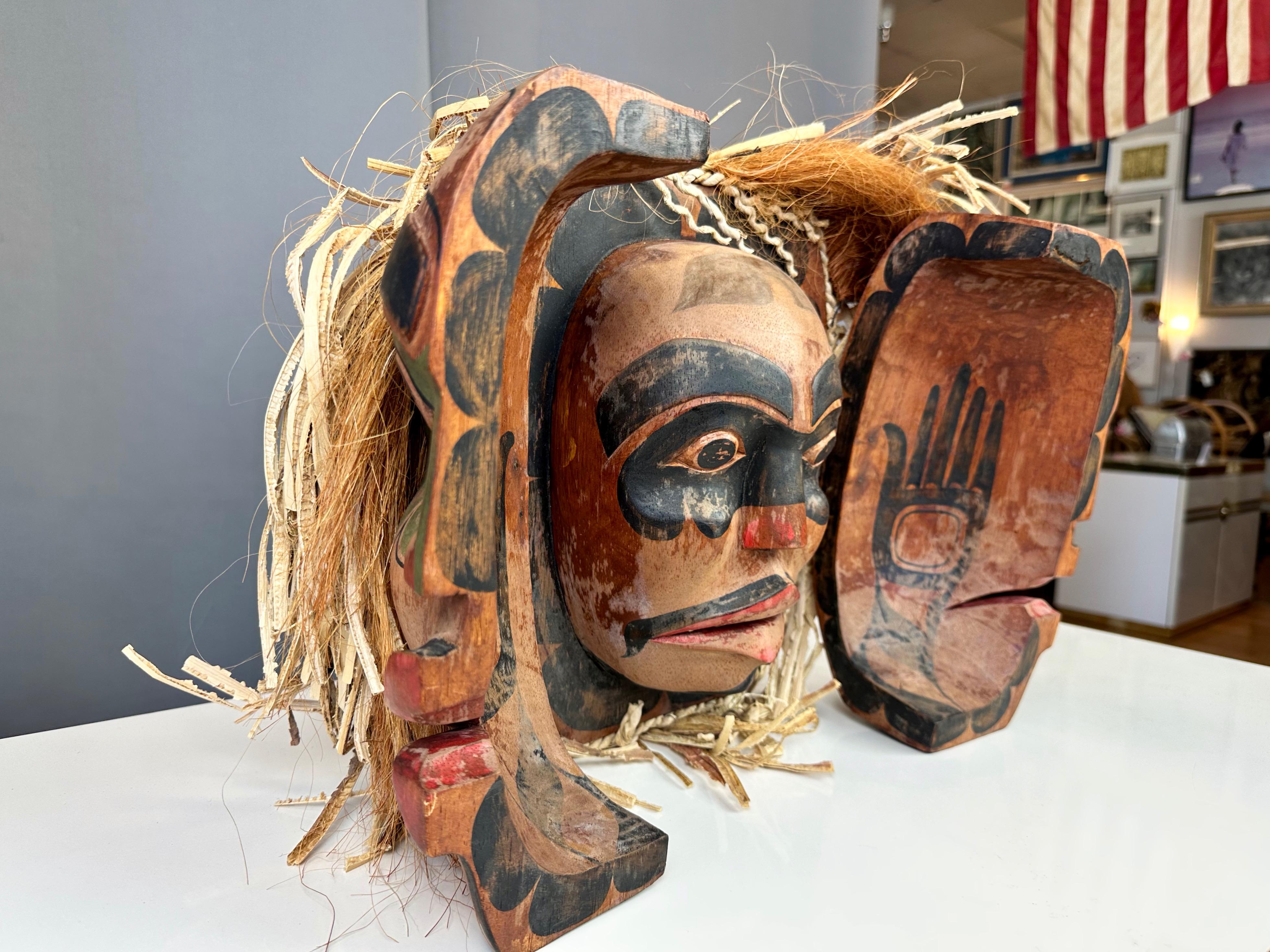 Reed Pacific Northwest First Nations Kwakuitl Transformation or Opening Mask, 1970s