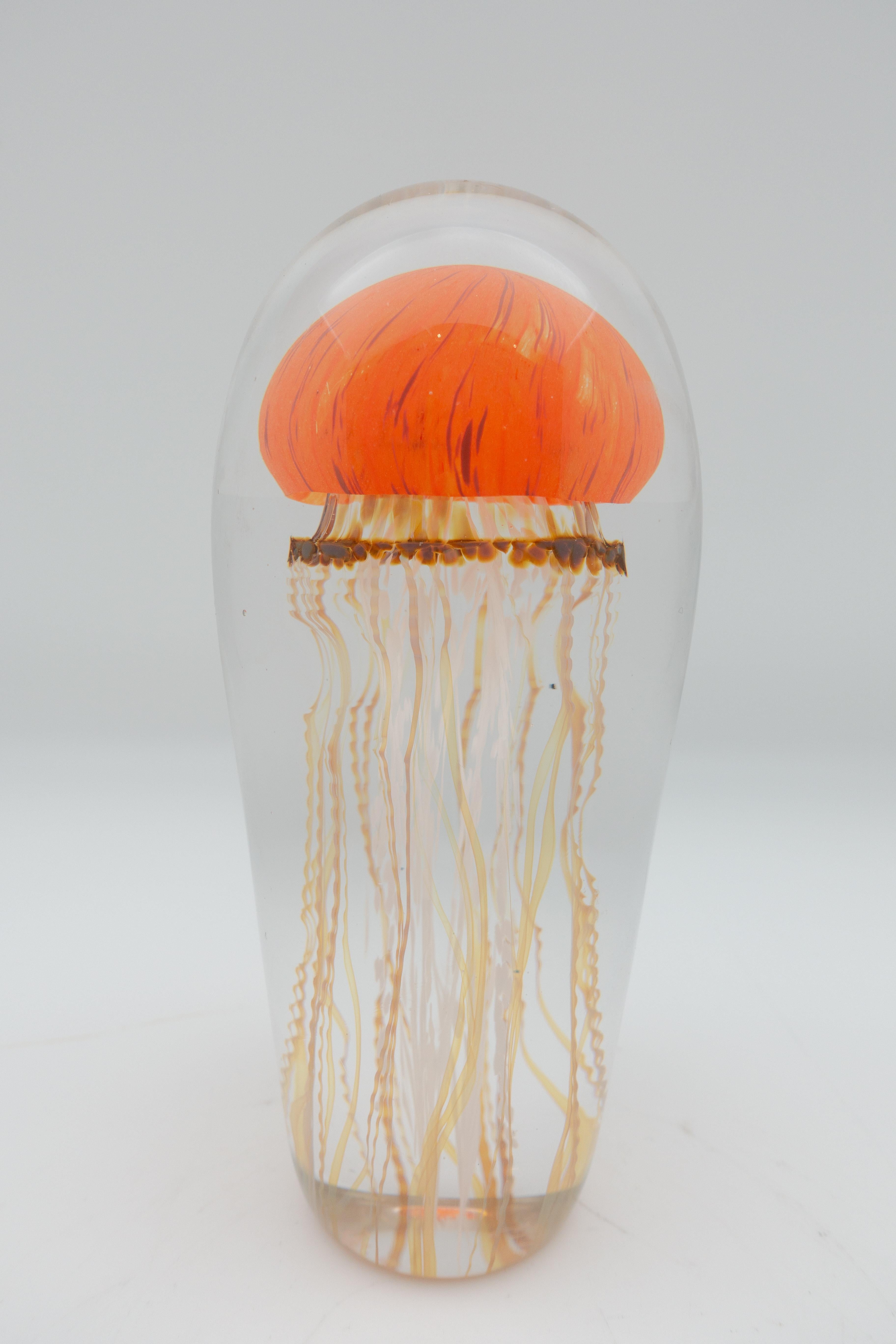 Other Pacific Orange Jellyfish Glass Sculpture