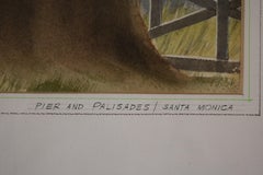 Aquarelle de Palisades du Pacifique signée Stanton