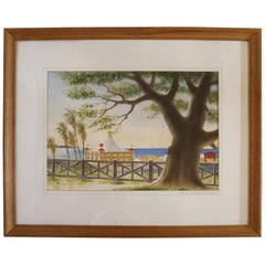 Pacific Palisades Watercolor signed Stanton