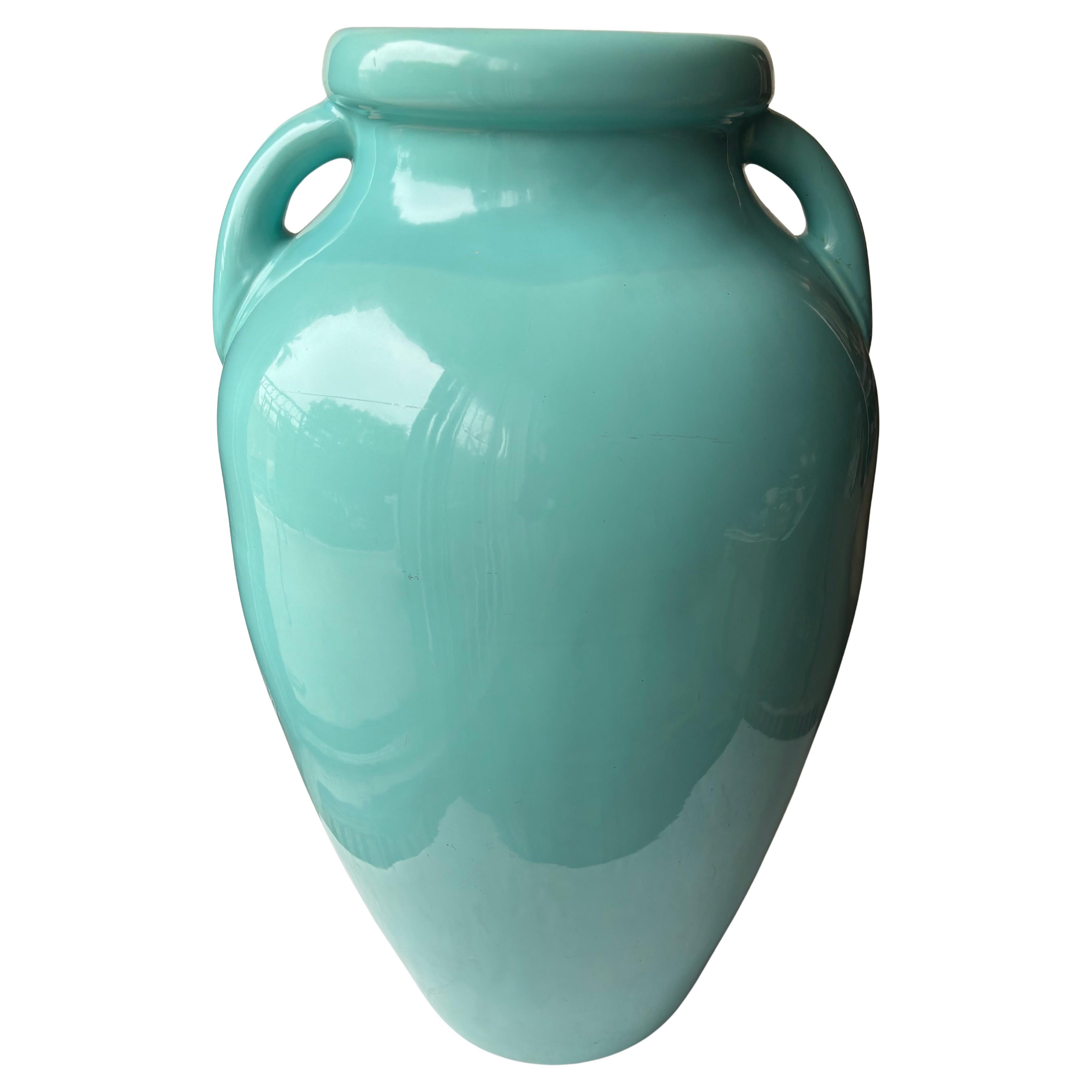 Pacific Pottery  Monumentale  Vaso/vaschetta per olio con manici   Turchese .