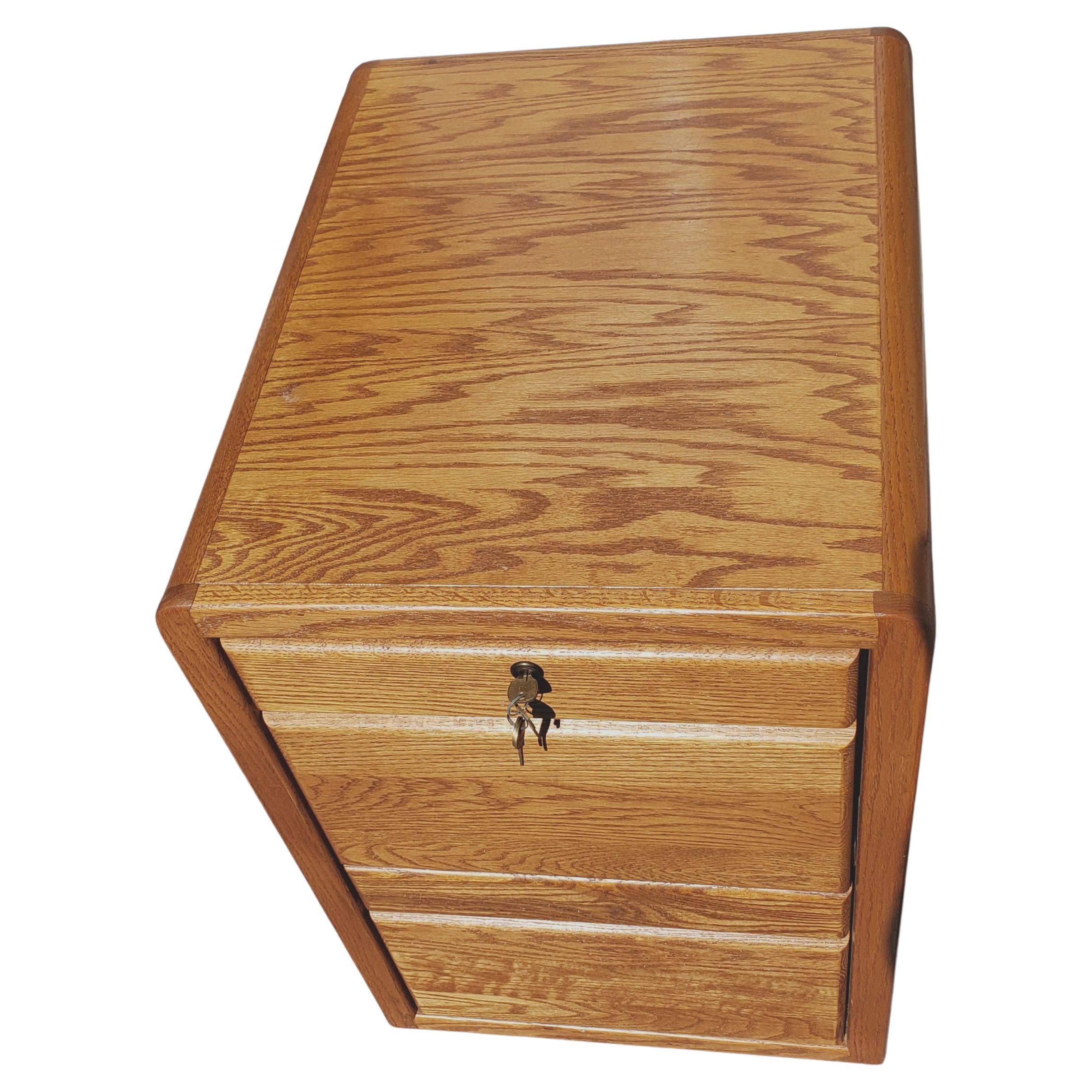 Woodwork Pacific Tambour 2-Drawer Oak Waterfall Legal and Letter Size Filing Cabinet