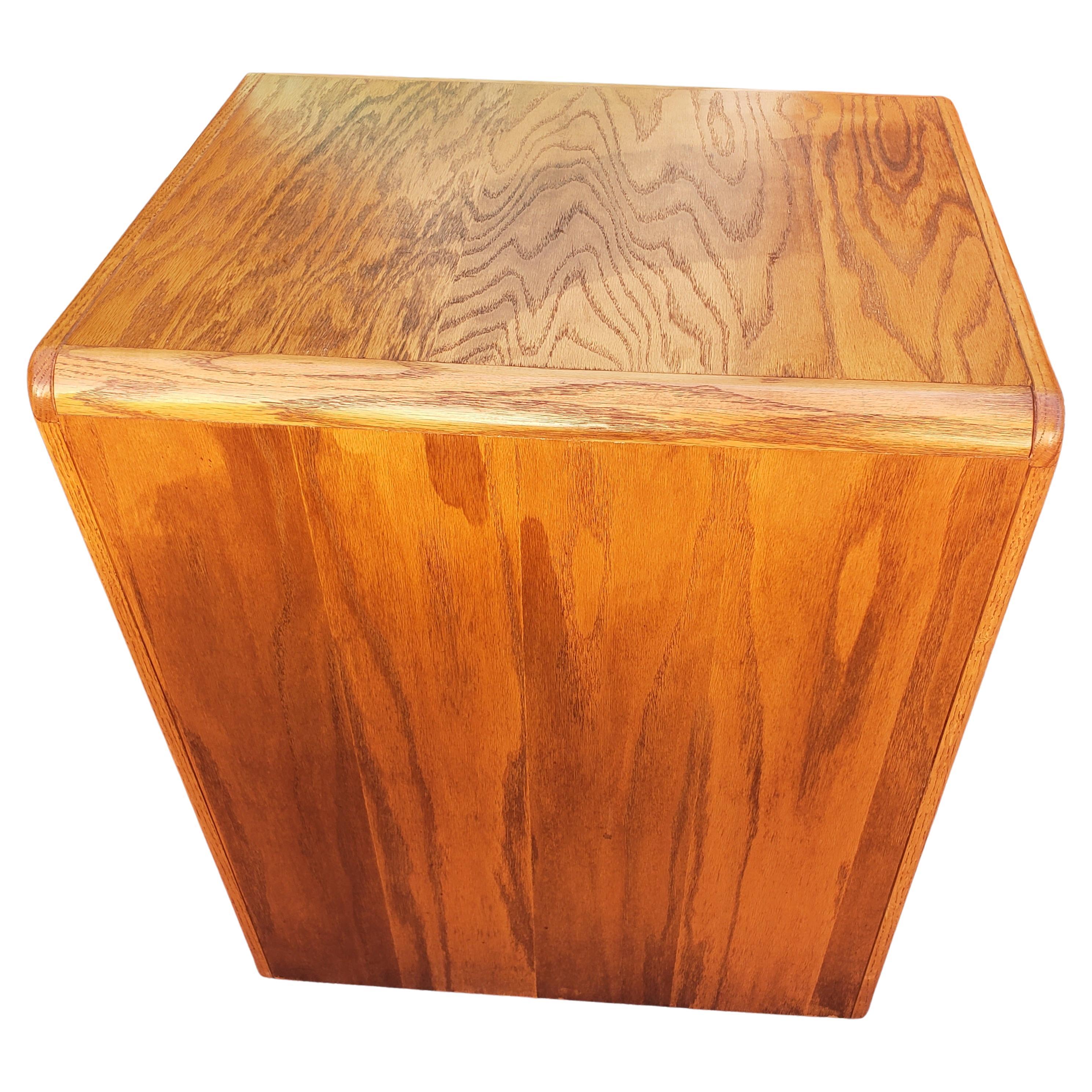 20th Century Pacific Tambour 2-Drawer Oak Waterfall Legal and Letter Size Filing Cabinet