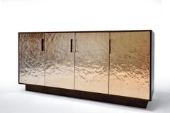 Pacifica Cabinet in Hammered Bronze and Walnut By Newell Design Studio