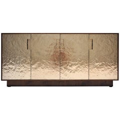 Pacifica Cabinet in Hand-Hammered Bronze and American Walnut by Newell Design