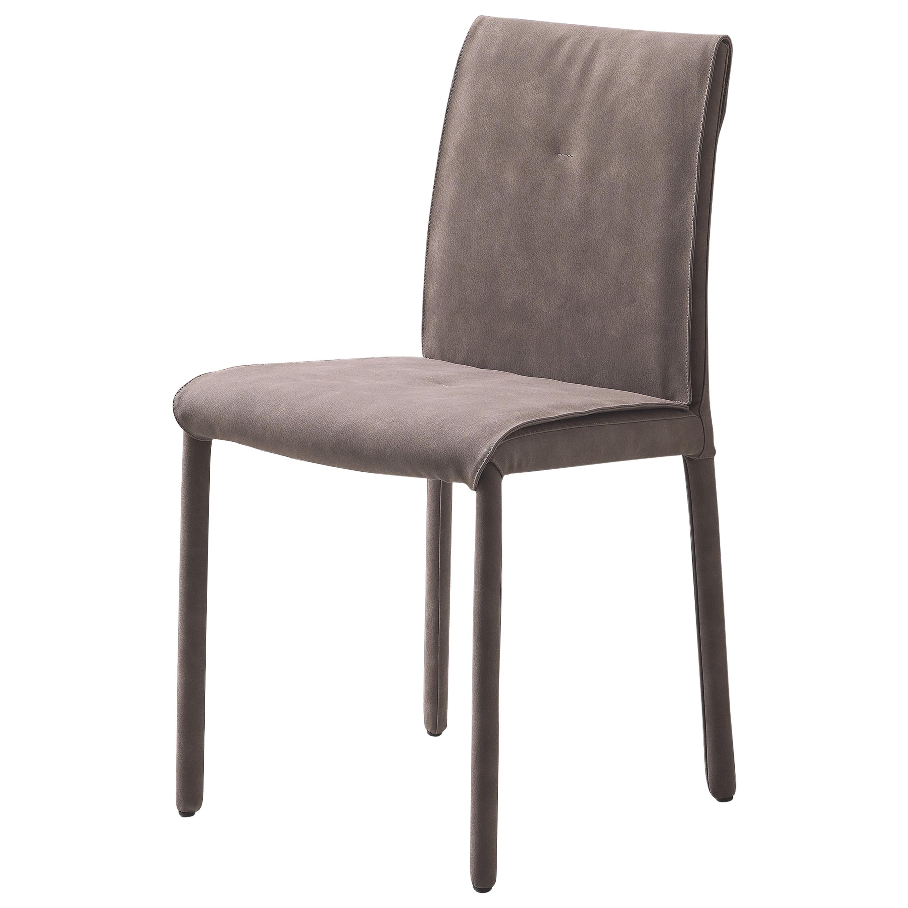 Pacini & Cappellini Bea Chair in Brown Leather by Studio Tecnico Pacini & Cappel For Sale