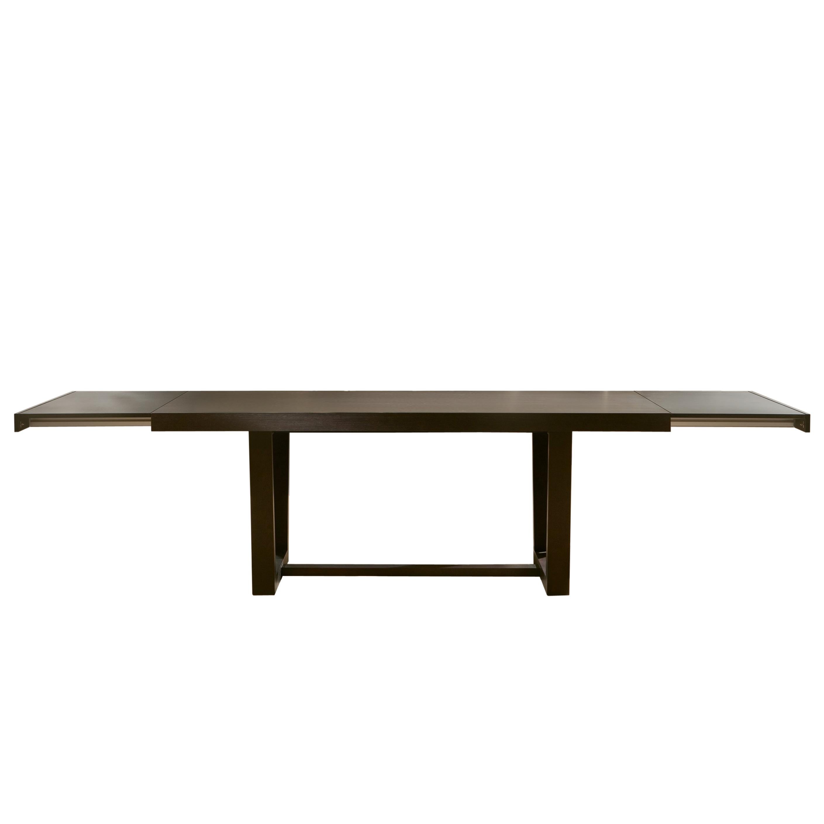 Pacini & Cappellini Delta Extendable Dining Table in Walnut by Studio Geca For Sale