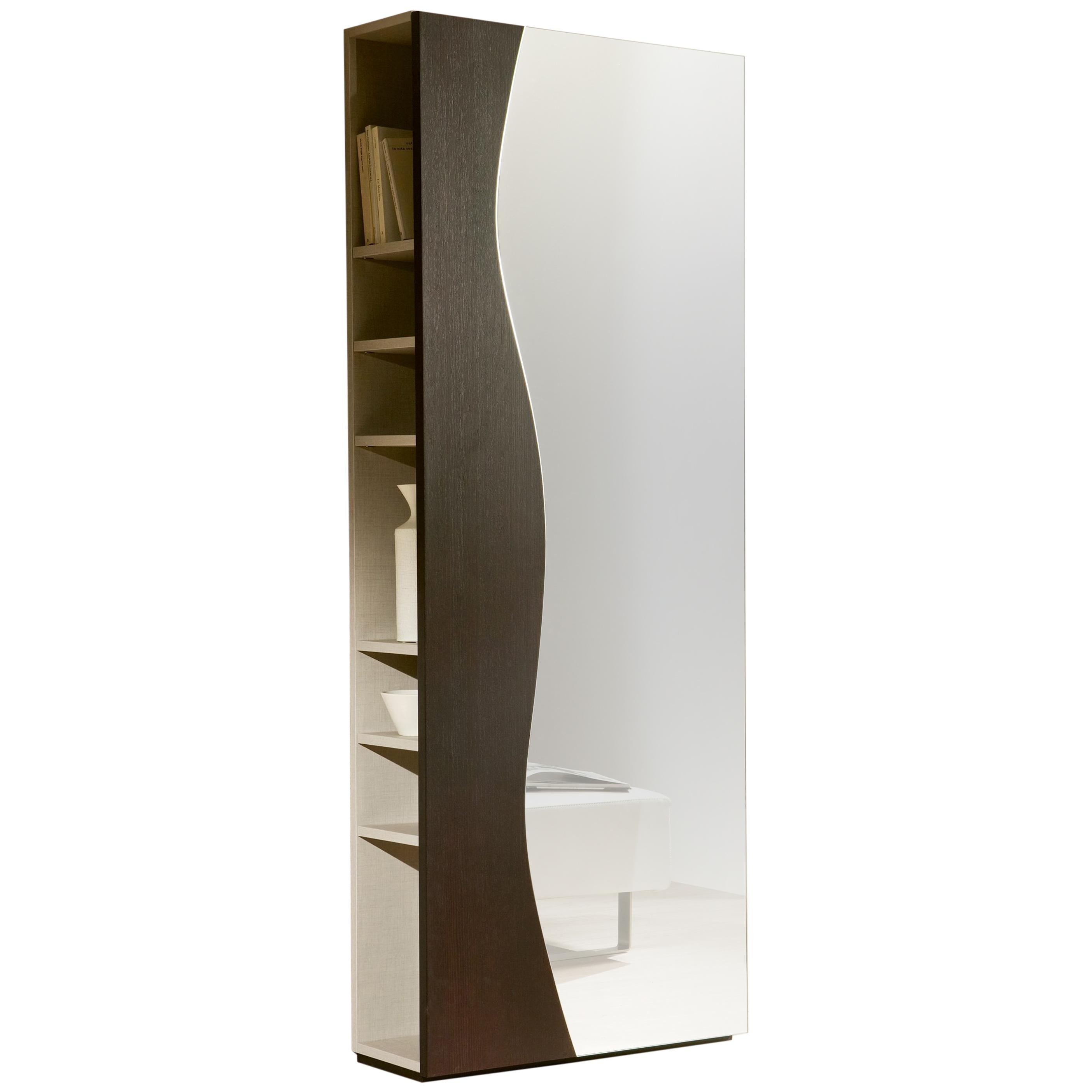 Pacini & Cappellini Futura Mirror Cabinet in Veneered Wood For Sale