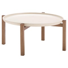 Pacini & Cappellini Gong Large Coffee Table in Light Ash Wood and Tray Top