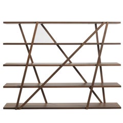 Pacini & Cappellini Tres Bookcase in Walnut by Norberto Delfinetti & Monica Bern