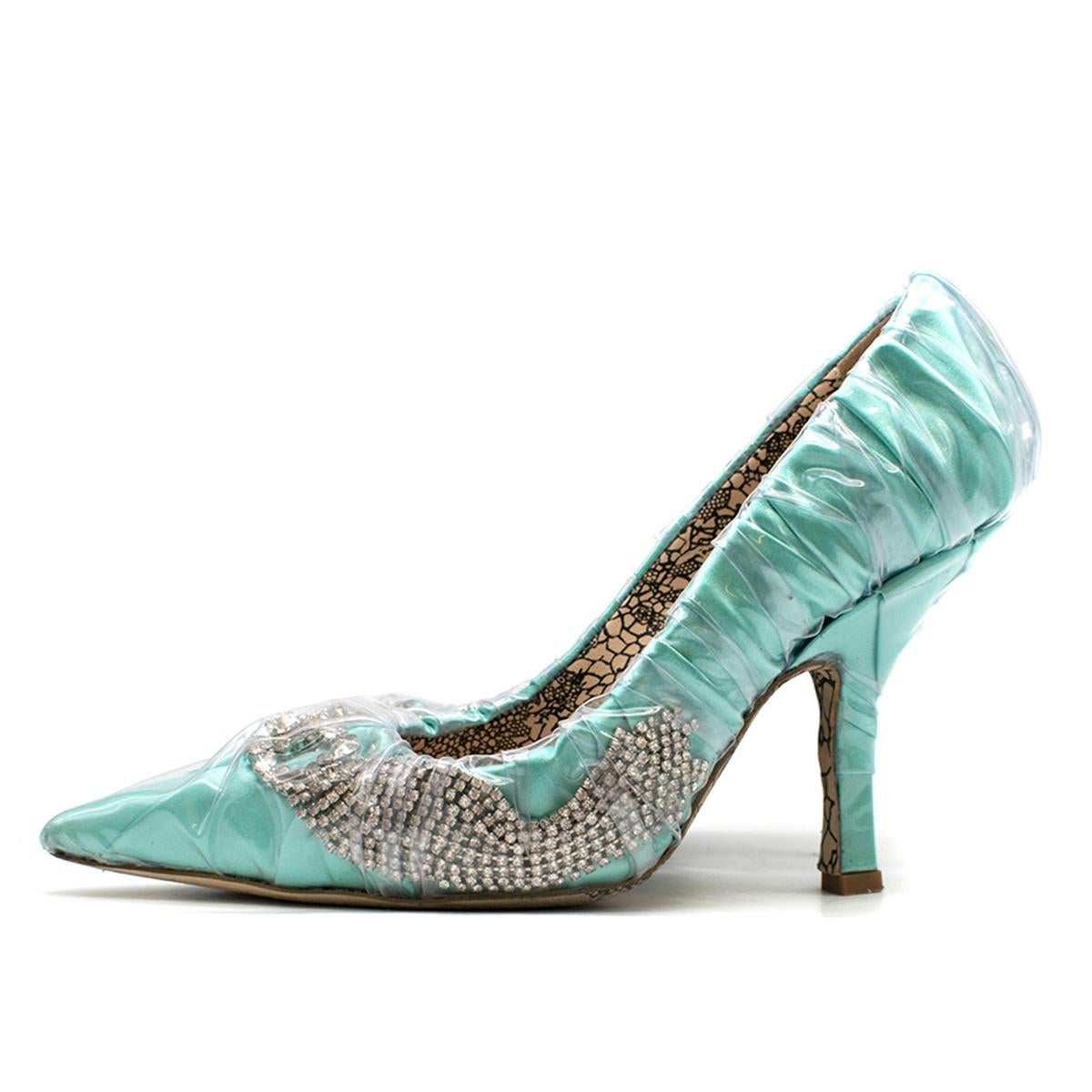 Paciotti By Midnight Crystal-embellished ruched satin pumps - Size EU 35.5 In Good Condition In London, GB