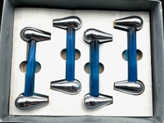 Pack of 4 1960s Murano glass handles for cabinets, sideboards and kitchens.