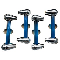 Pack of 4 1960s Murano glass handles for cabinets, sideboards and kitchens.