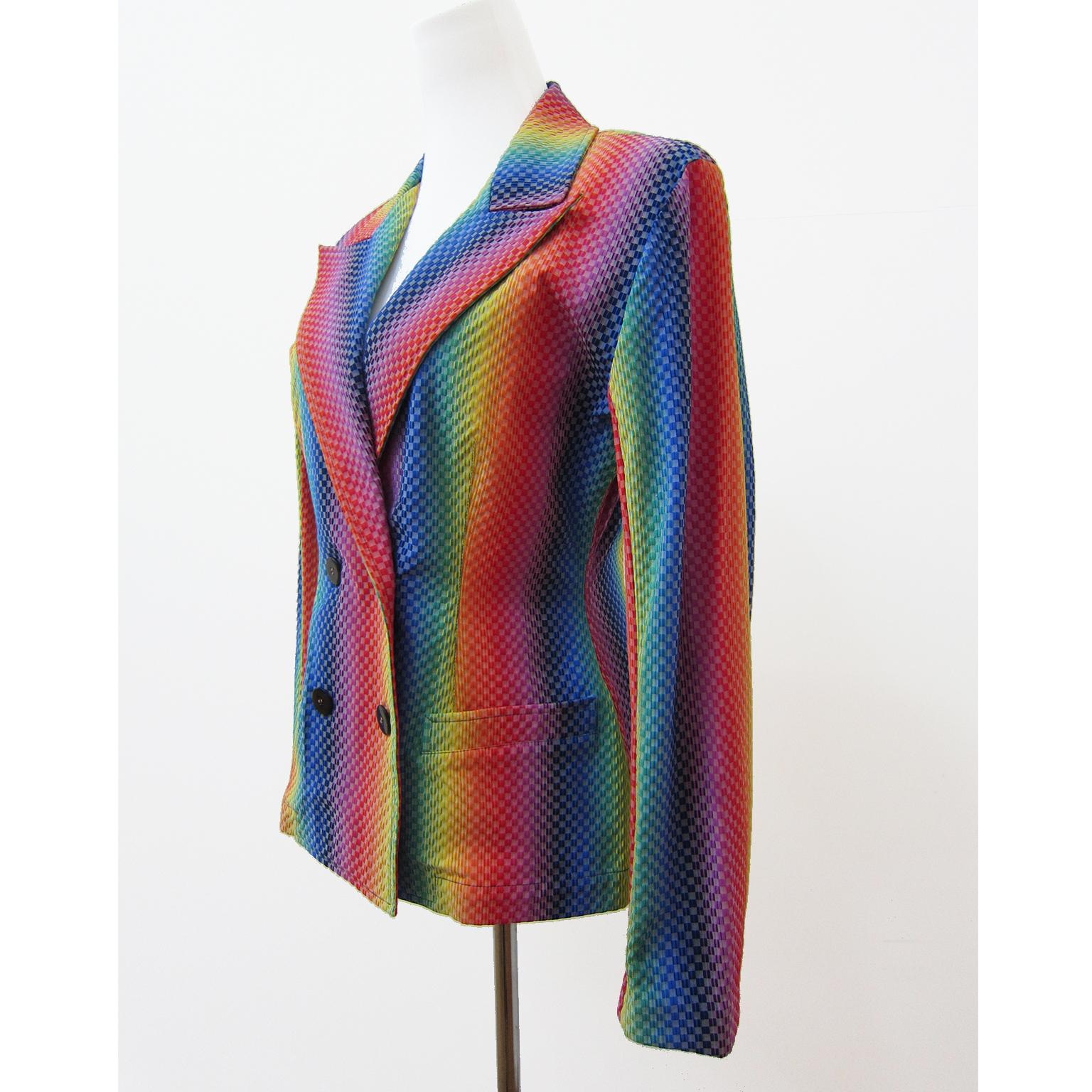 Rare archival artist Paco Funada graphically textured vivid colour jacket from 1980s. 

Measurements : 
Shoulder : 40.5 
Length : 63 cm
Under arm : 45 cm
Waist : 38 cm