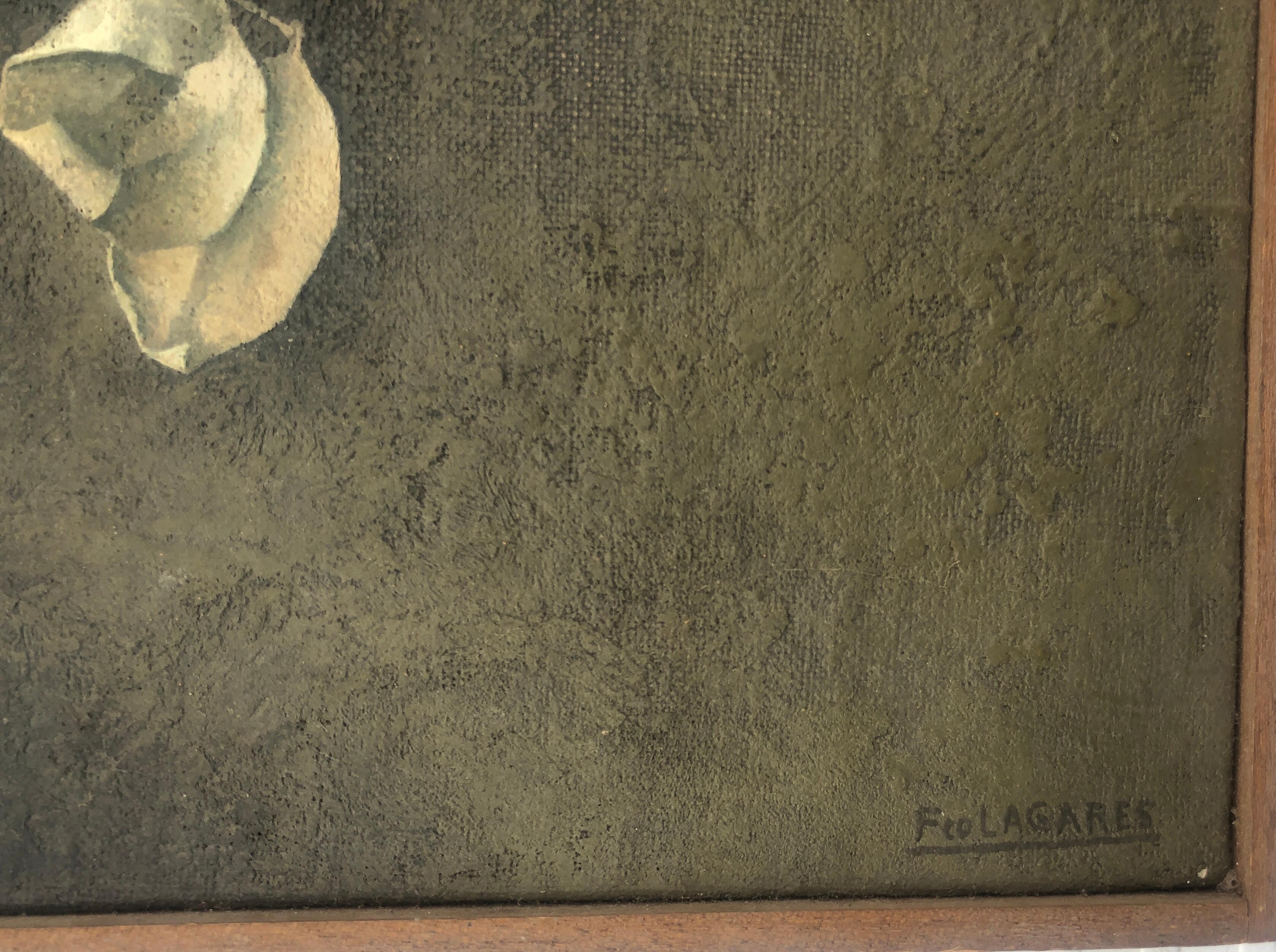Seile Öl und Assemblage auf Karton Zeitgenössische Kunst (Schwarz), Abstract Painting, von Paco Lagares