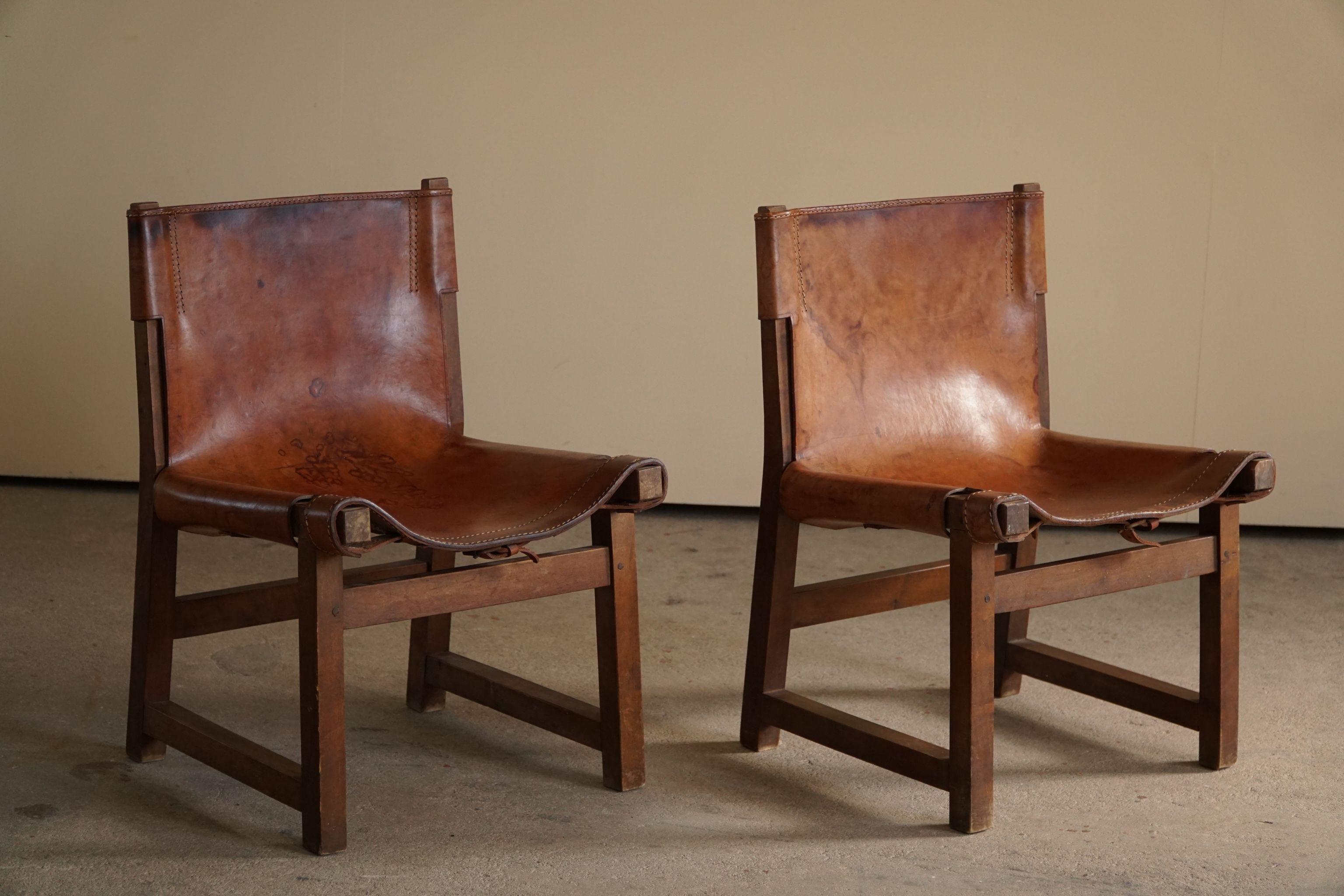 Paco Muñoz, Pair of Hunting Lounge Chairs, Model 