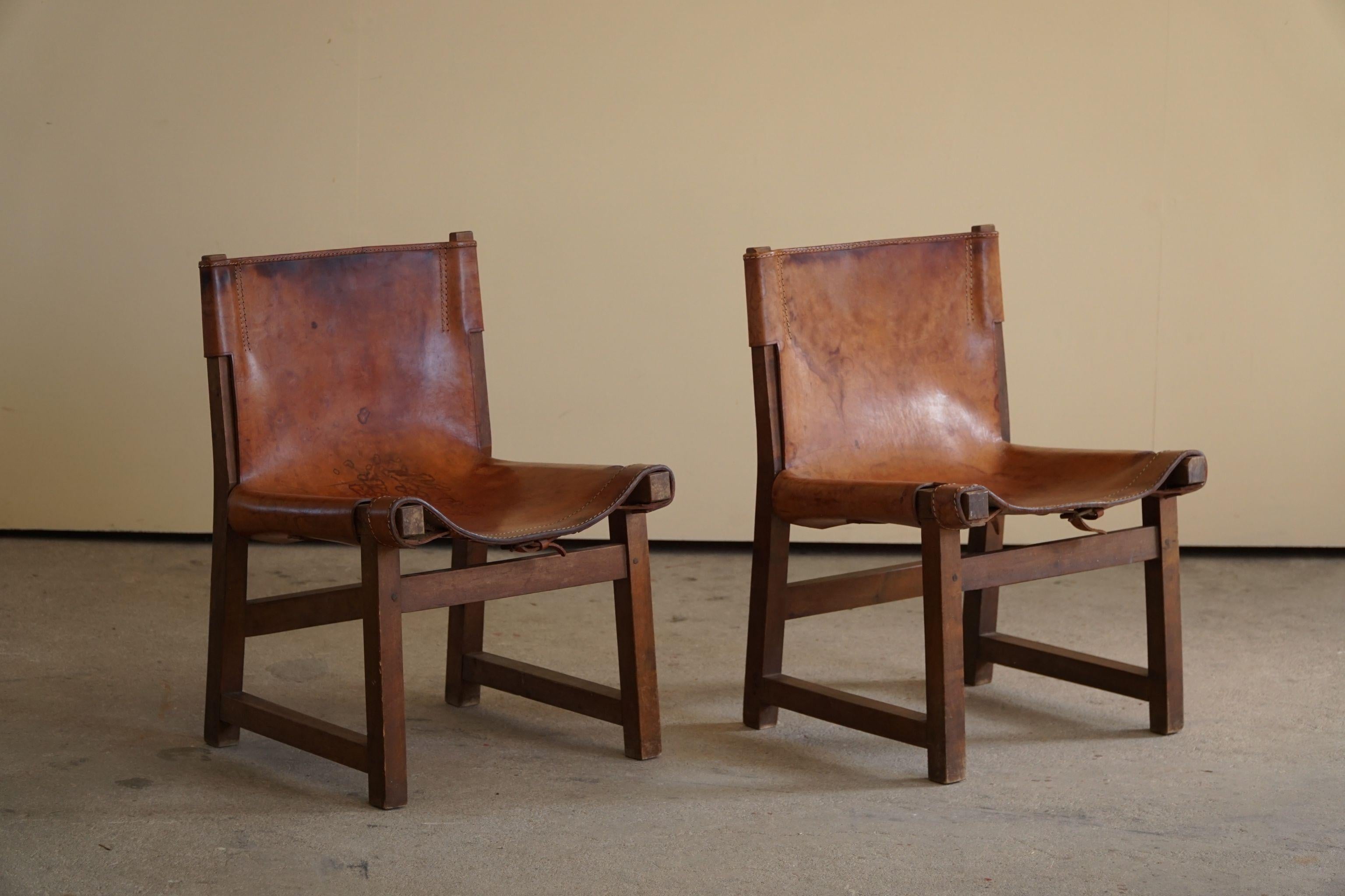 Paco Muñoz, Pair of Hunting Lounge Chairs, Model 