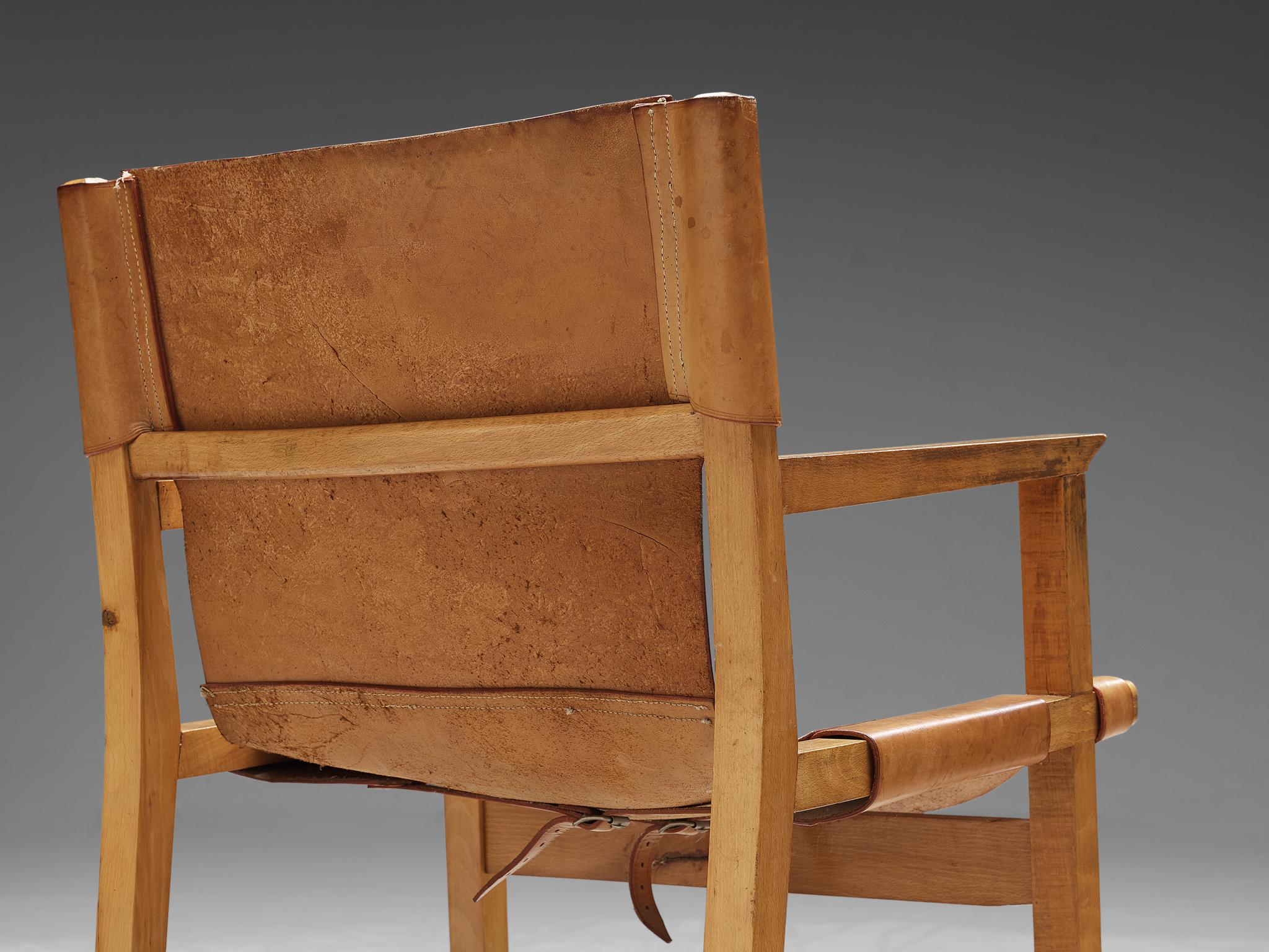 Paco Muñoz Riaza Armchair in Leather  In Good Condition For Sale In Waalwijk, NL