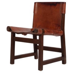 Paco Munoz Riaza Leather Spanish Hunting Chair 1960s Vintage Design