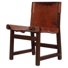 Paco Munoz Riaza Leather Spanish Hunting Chair 1960s Retro Design