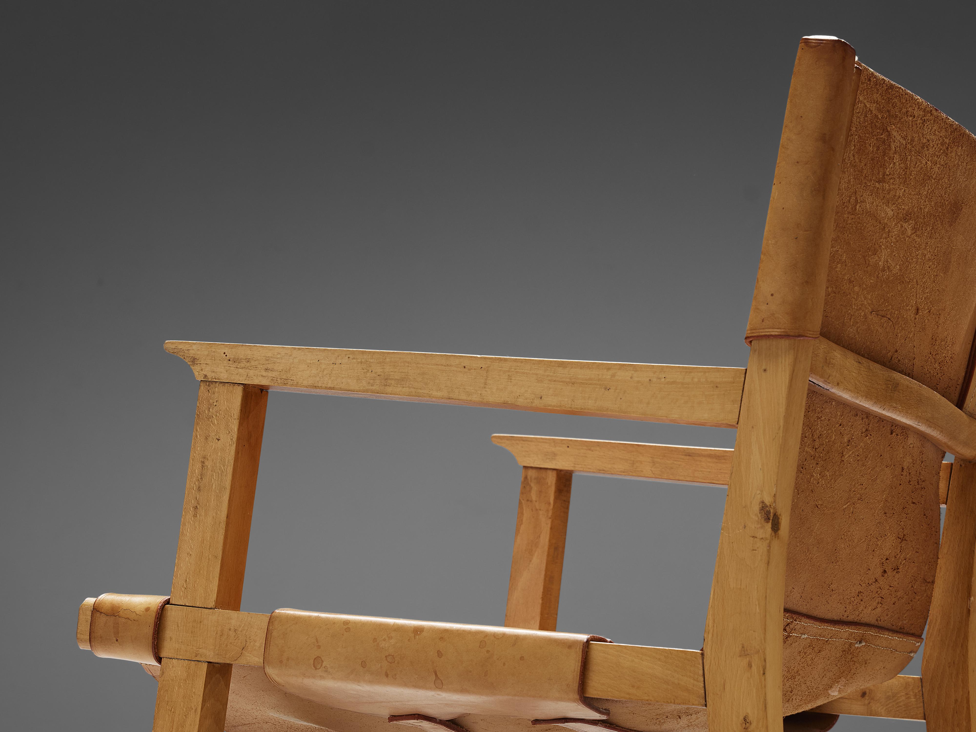 Paco Muñoz Set of Four Riaza Armchairs in Leather 3