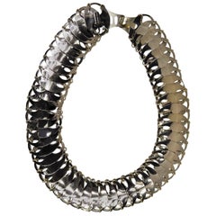 Cintura Paco Rabanne degli anni '70 con dischi metallici e chiusura a gancio, 86 cm