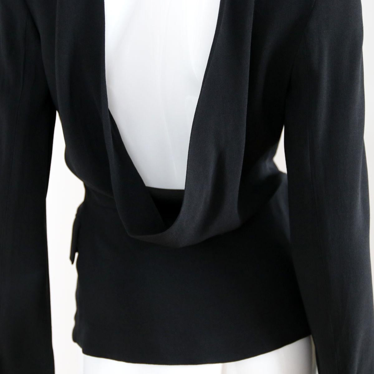 PACO RABANNE 2000s Black Blazer / Jacket With A Large Cut-Out Back  In Excellent Condition In Arnsberg, NW