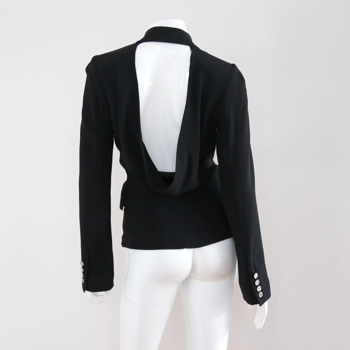 PACO RABANNE 2000s Black Blazer / Jacket With A Large Cut-Out Back  1