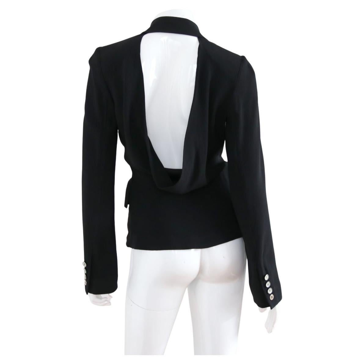PACO RABANNE 2000s Black Blazer / Jacket With A Large Cut-Out Back 