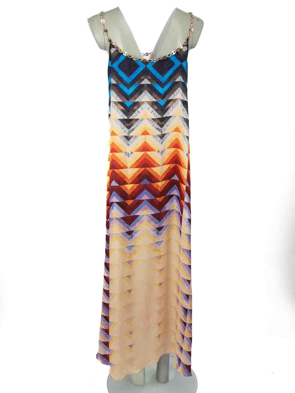 Paco Rabanne Abstract Chain Strap Maxi Dress Size M In Excellent Condition For Sale In London, GB
