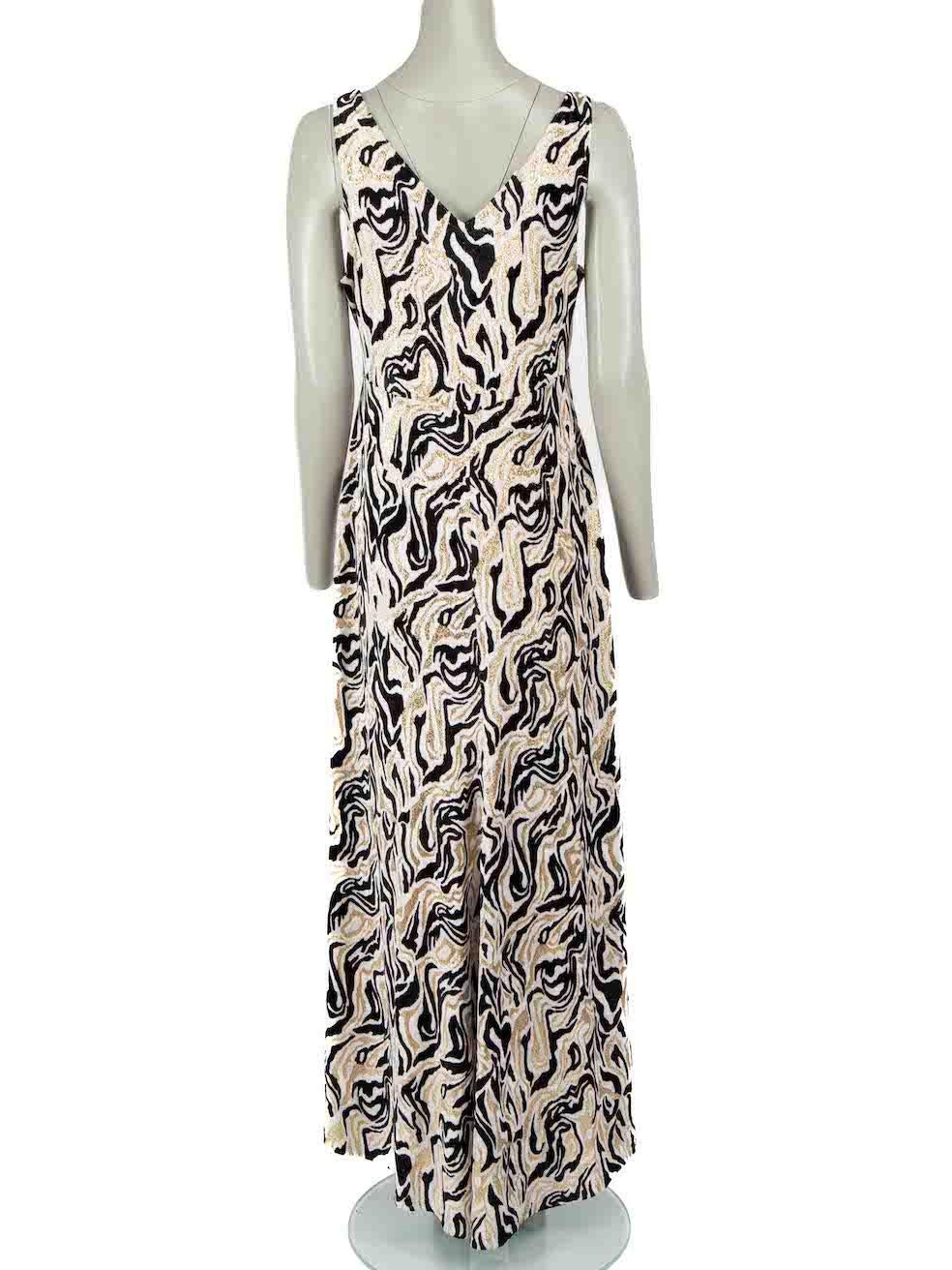 Paco Rabanne Abstract Velvet Sleeveless Dress Size XL In Excellent Condition For Sale In London, GB