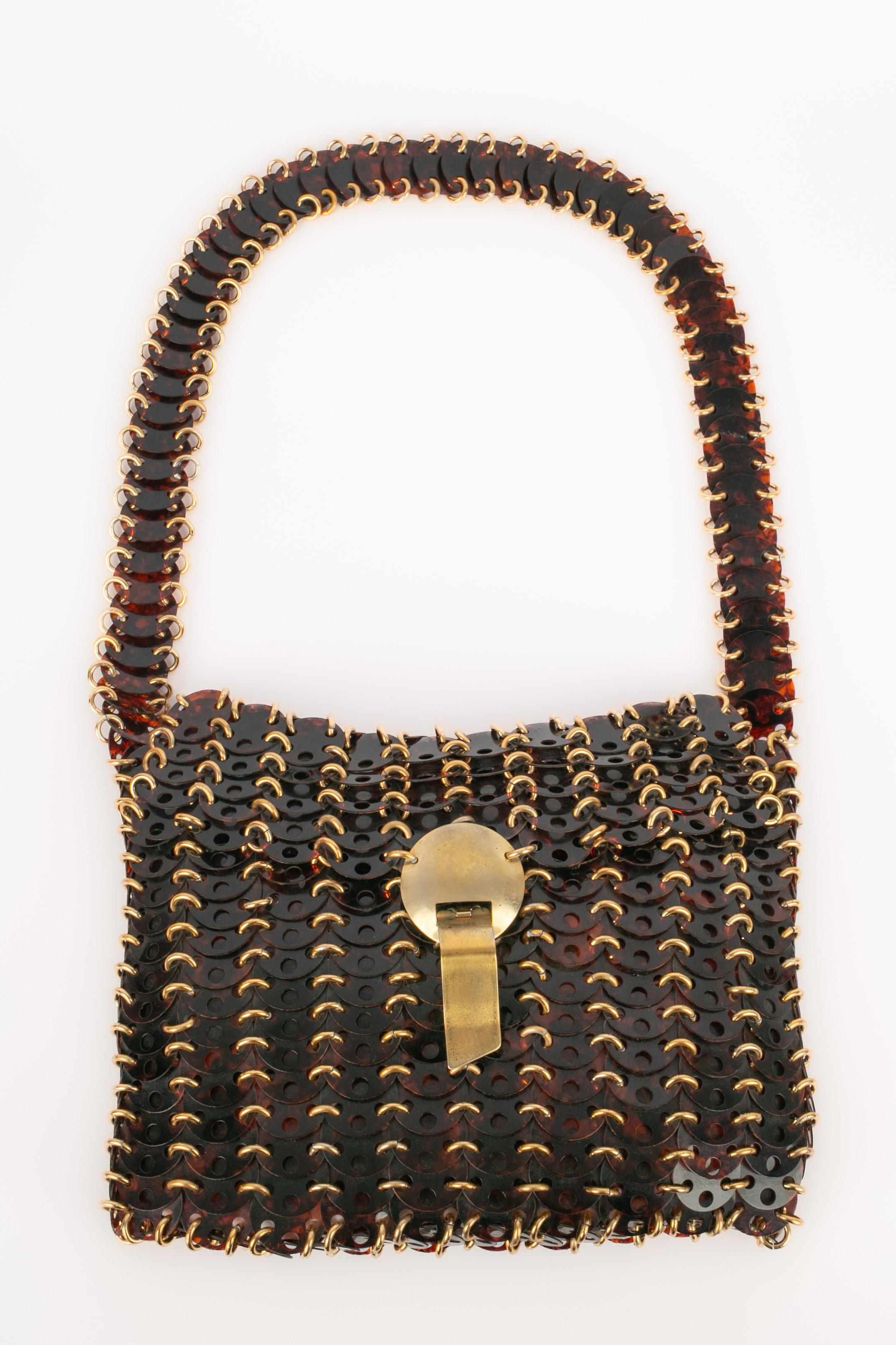 Black Paco Rabanne bag 1969 For Sale