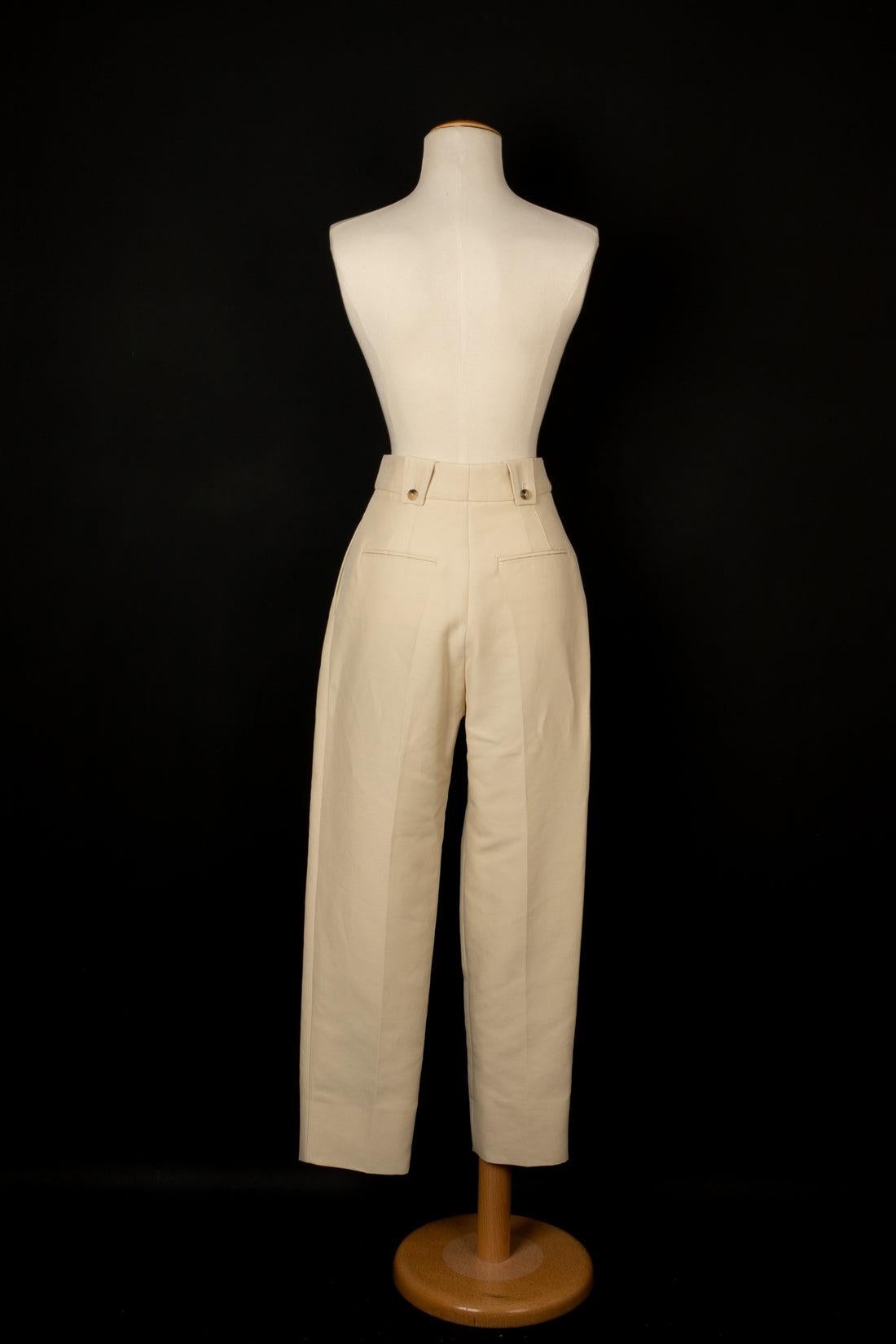 Paco Rabanne Beige Pegged Pants, 2020 In Excellent Condition For Sale In SAINT-OUEN-SUR-SEINE, FR