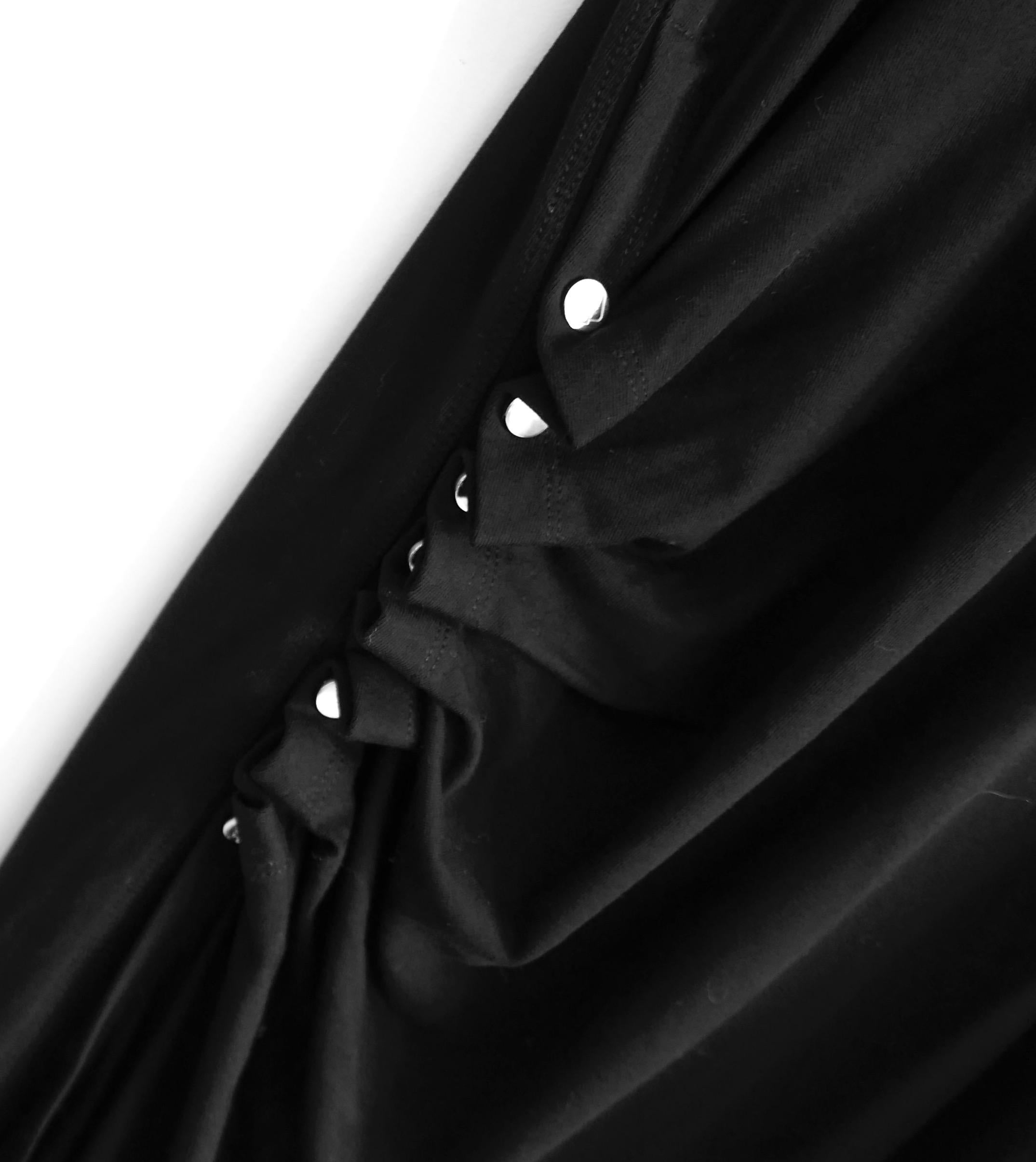 Paco Rabanne vestido negro de punto fruncido asimétrico Negro en venta