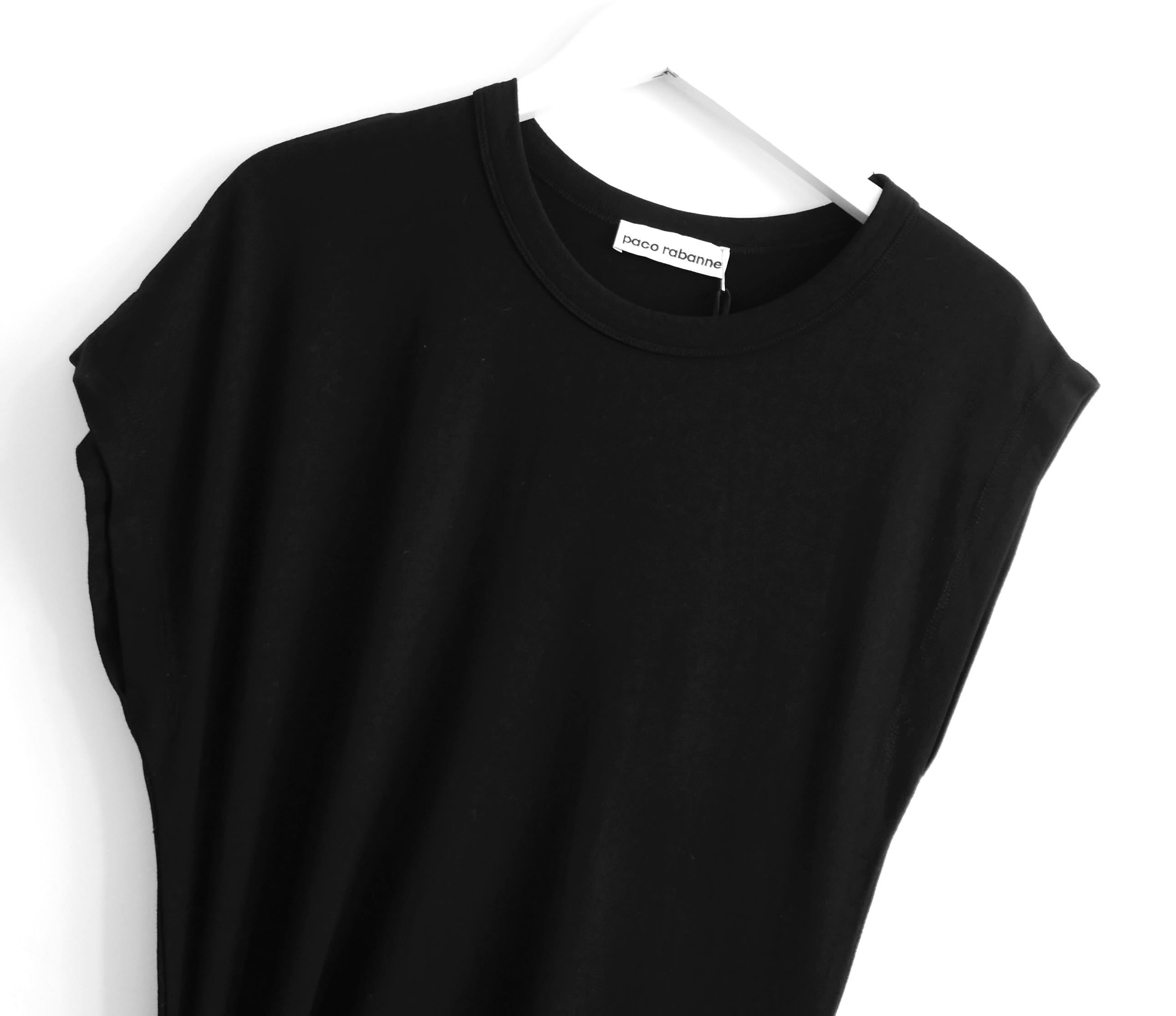 Paco Rabanne vestido negro de punto fruncido asimétrico en Nuevo estado para la venta en London, GB