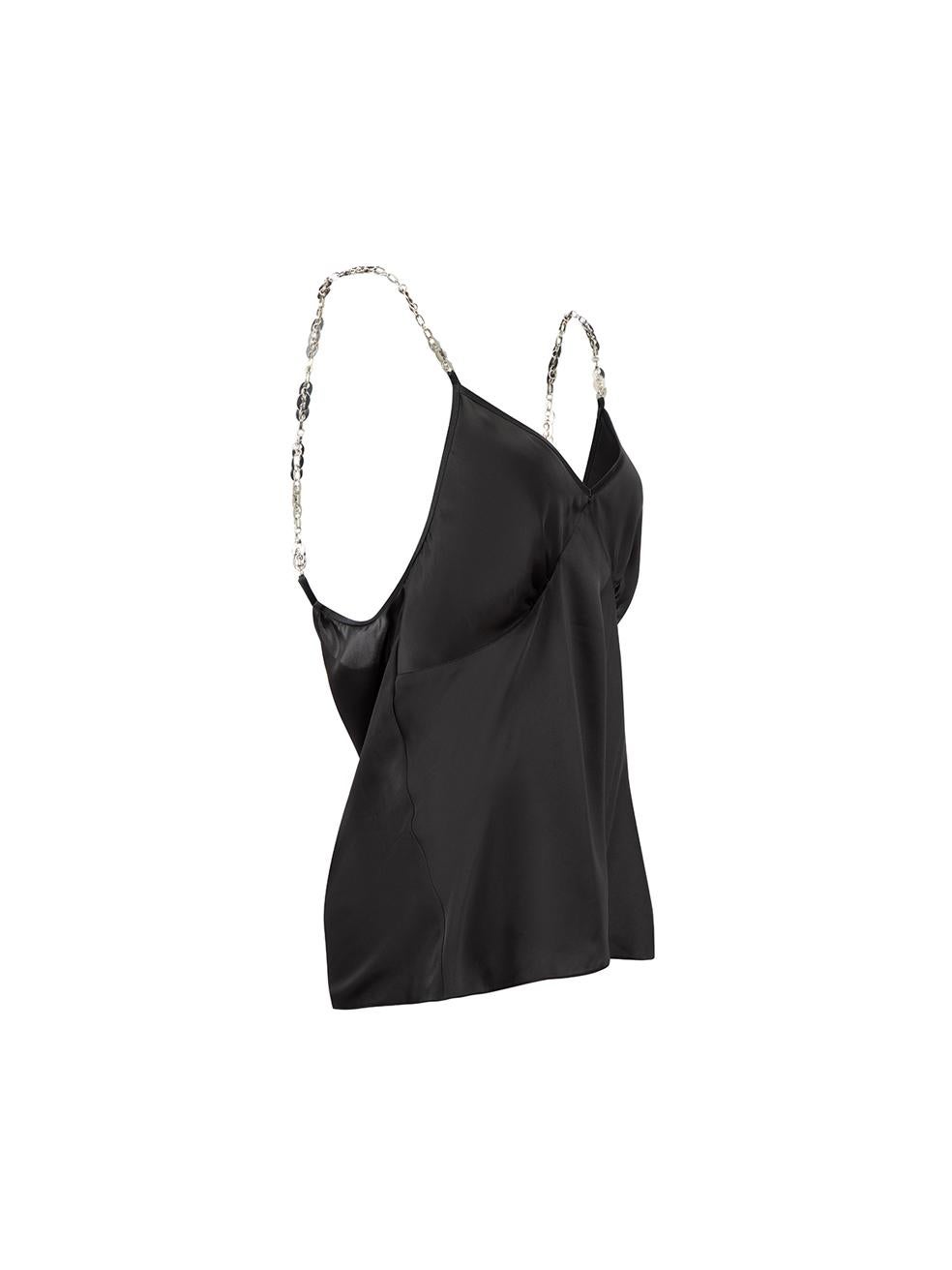 CONDITION is Very good. Hardly any visible wear to top is evident on this used Paco Rabanne designer resale item.



Details


Black

Polyester

Sleeveless tank top

V neckline

Silver metal chain straps





Made in Portugal 



Composition

100%
