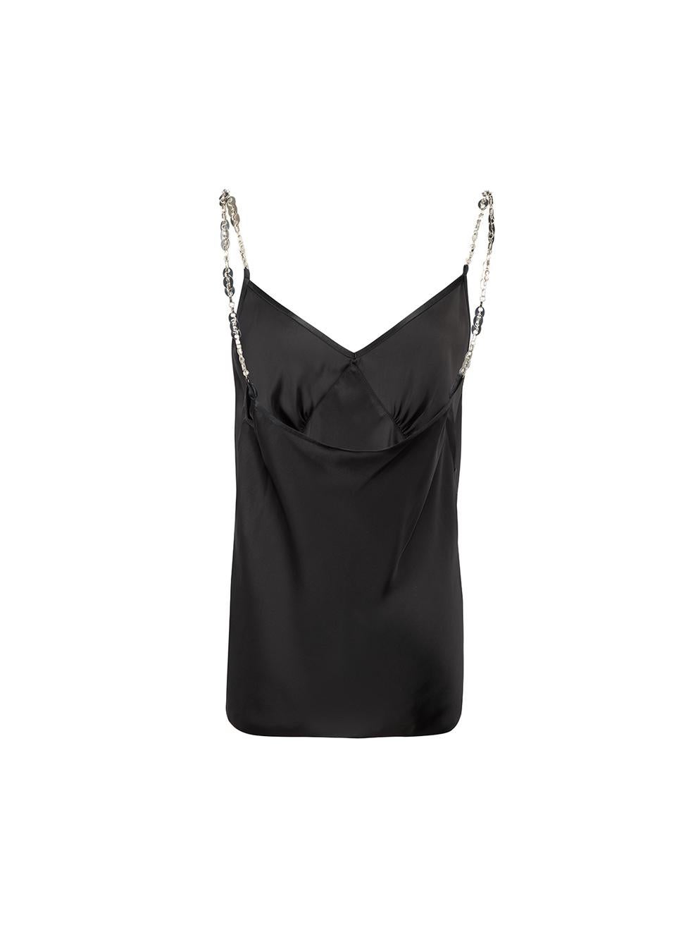 Paco Rabanne Black Chain Strap Top Size XL In Good Condition In London, GB