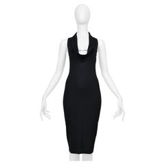 Paco Rabanne Black Halter Dress With Silver Spring Detail At Chest