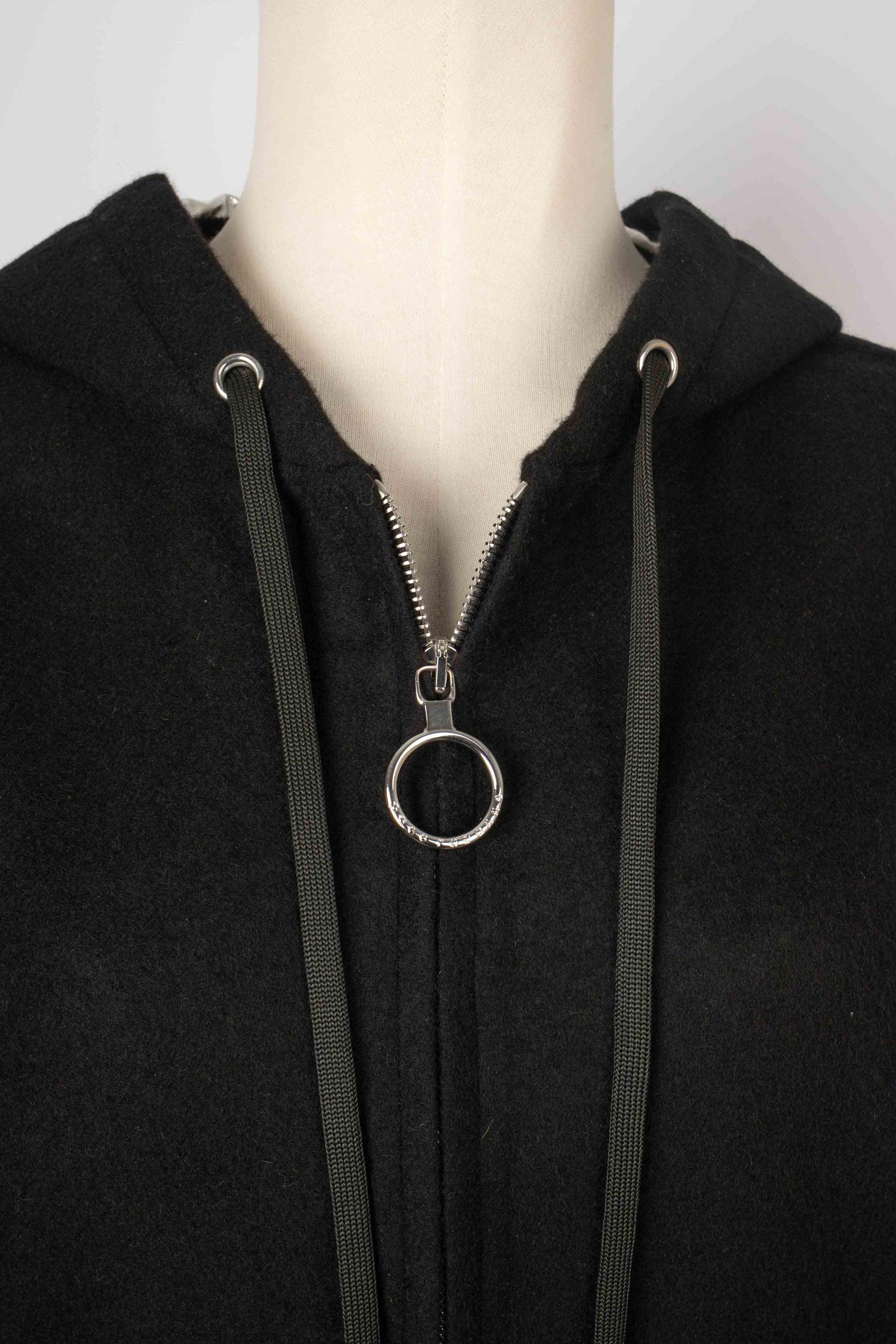 Paco Rabanne Black Hooded Jacket For Sale 1