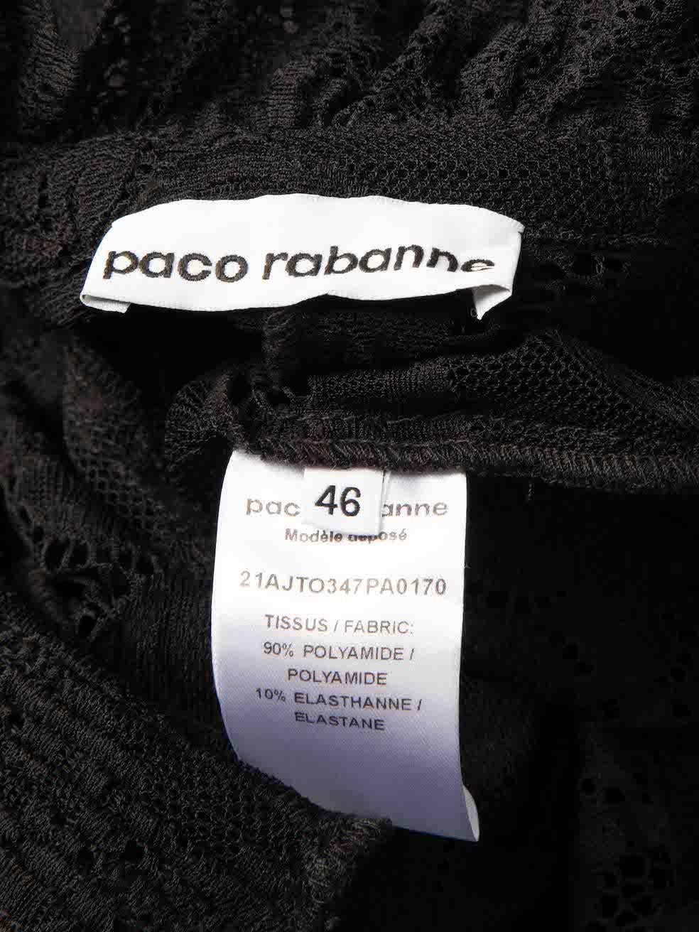 Women's Paco Rabanne Black Lace Pleated Top Size XXXL
