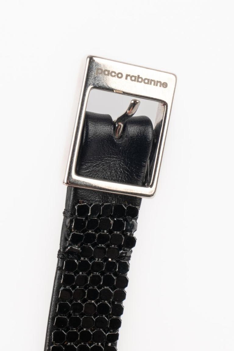 Women's Paco Rabanne Black Leather Belt For Sale