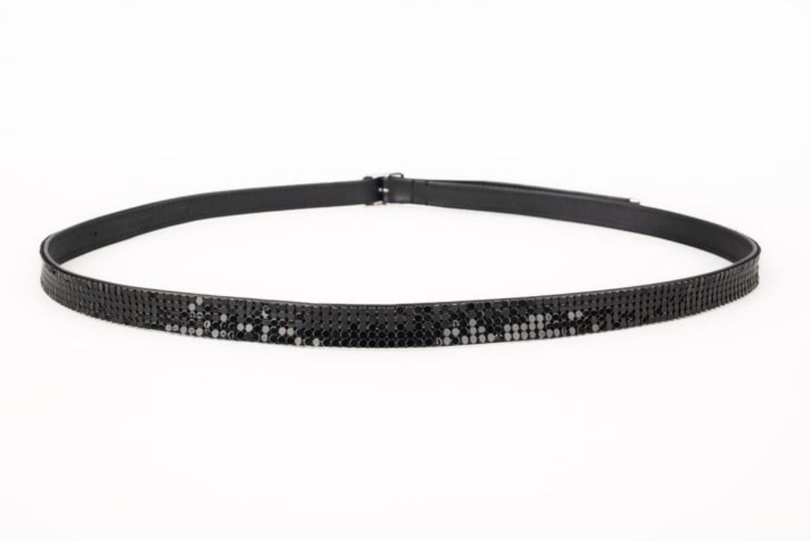 Paco Rabanne Black Leather Belt For Sale 2