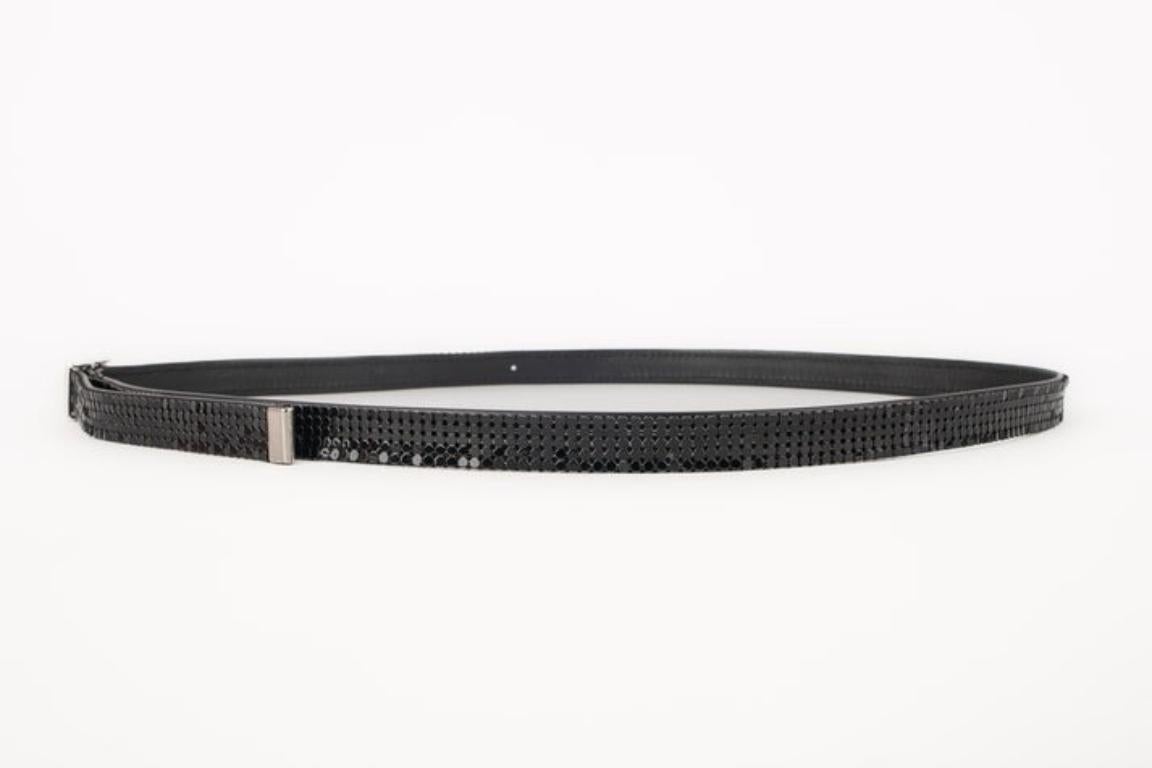 Paco Rabanne Black Leather Belt For Sale 4