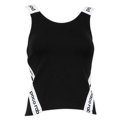 Used Paco Rabanne Black Logo Tape Tank Top Size XS
