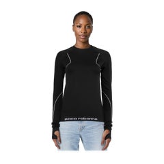 Used Paco Rabanne Black Long Sleeve Sports Top Size L
