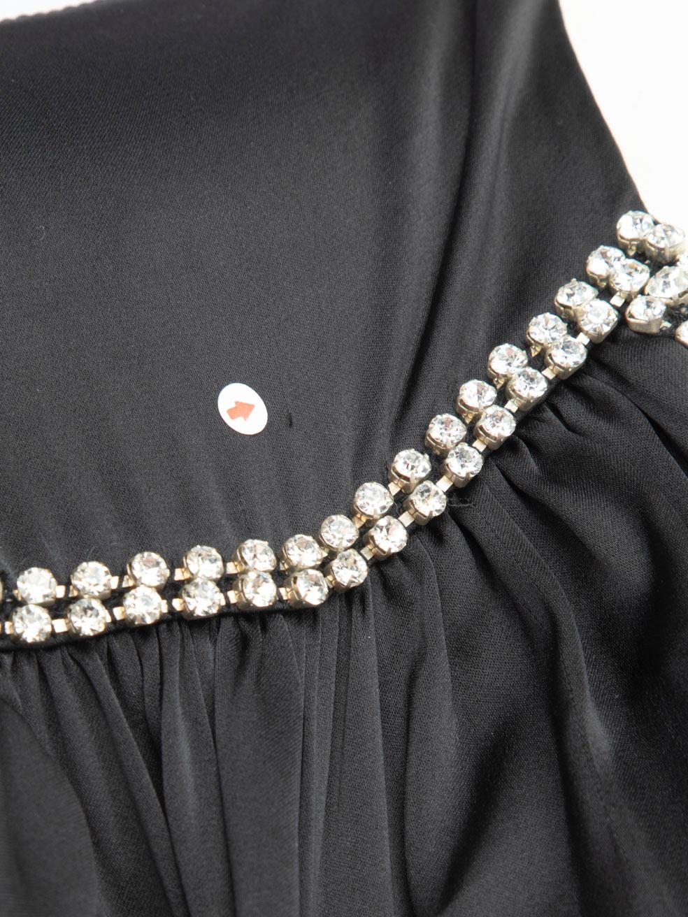 Paco Rabanne - Robe longue noire ornée de cristaux, taille XS en vente 5