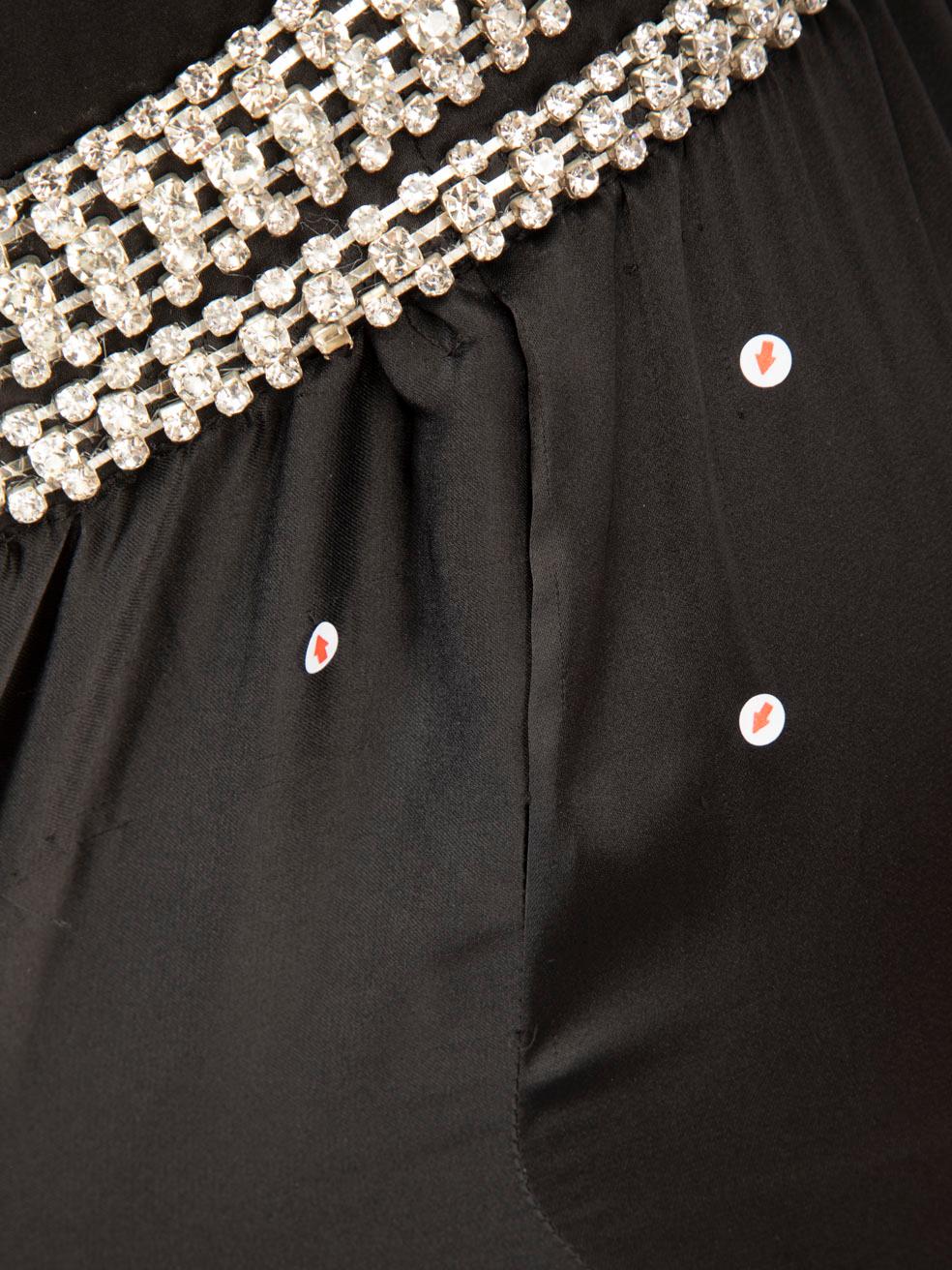 Paco Rabanne - Robe longue noire ornée de cristaux, taille XS en vente 4