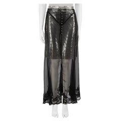 Paco Rabanne Black Metallic Jupe Maxi Skirt Size S