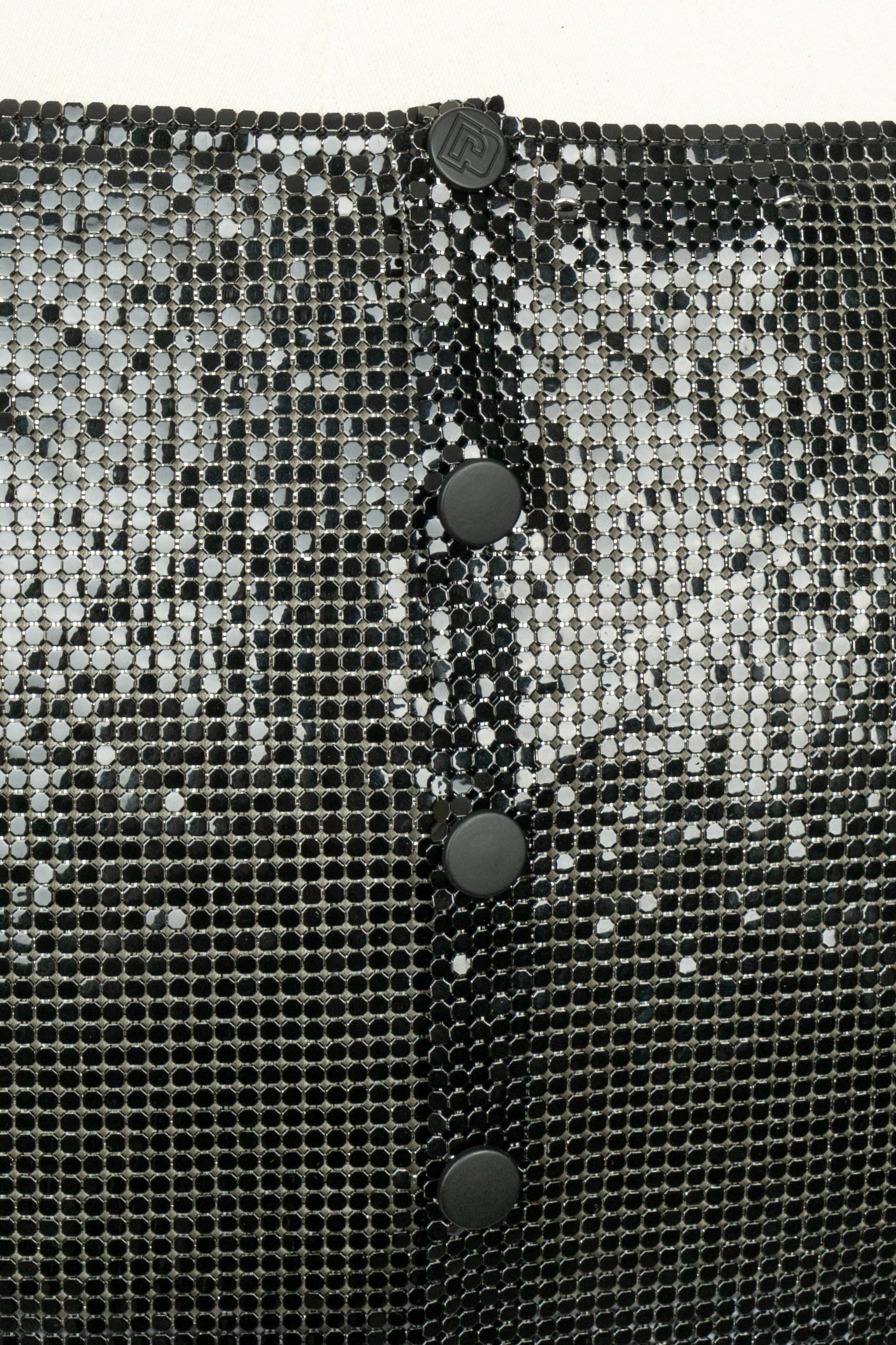 Donna Gonna nera metallizzata Paco Rabanne in vendita