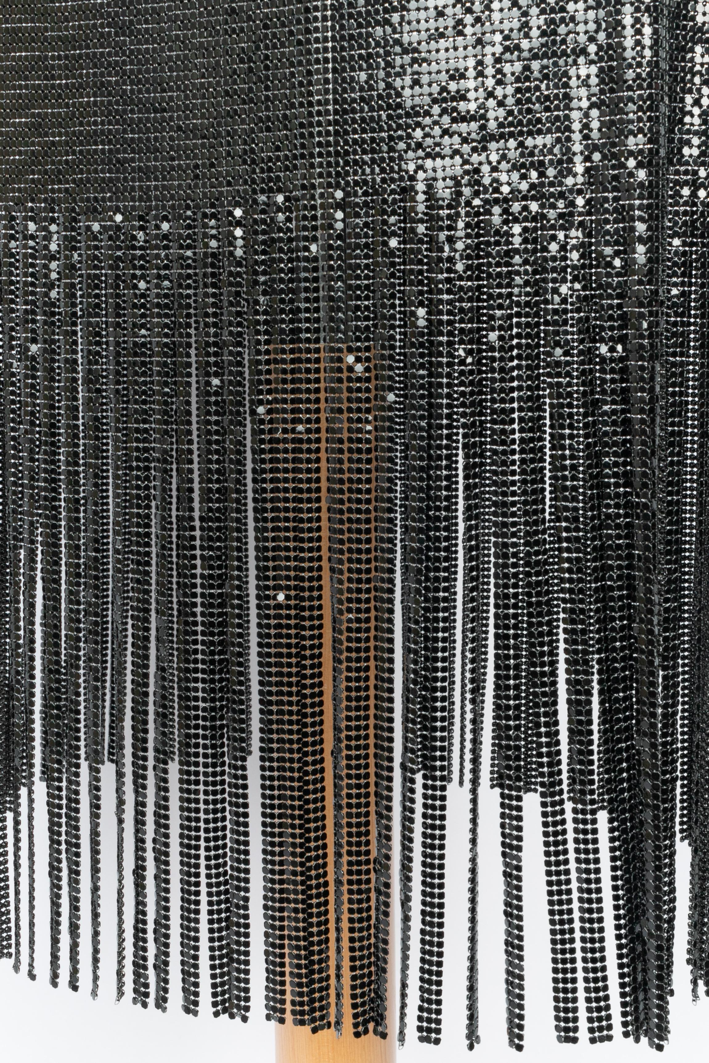 Gonna nera metallizzata Paco Rabanne in vendita 3